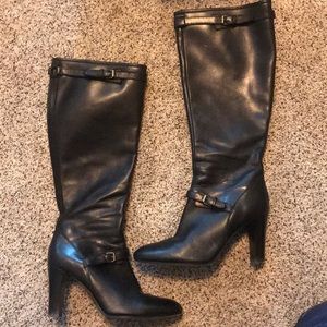 Jcrew black leather boots